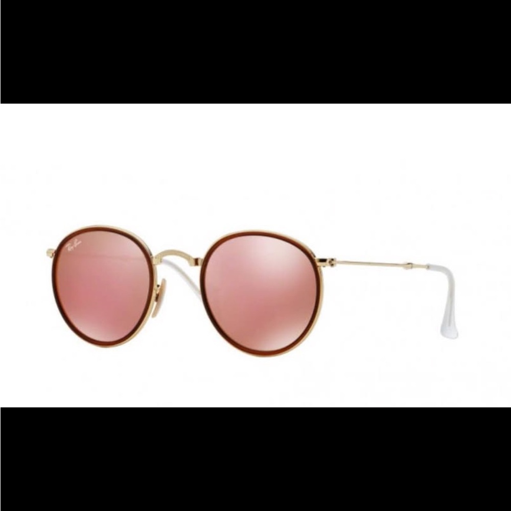 Ray-Ban Gold Frame with Pink Lenses Sunglasses